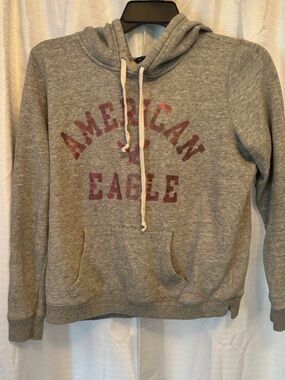 American Eagle Outfitters Gray Hoodie with Red Logo